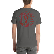 Load image into Gallery viewer, Yamasaki Red Circle Logo with large logo on back - Short-Sleeve Unisex T-Shirt
